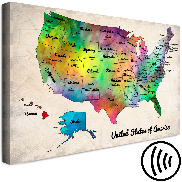 Canvas Map of North America - multicoloured with English inscriptions 127911 additionalImage 6