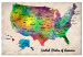 Canvas Map of North America - multicoloured with English inscriptions 127911