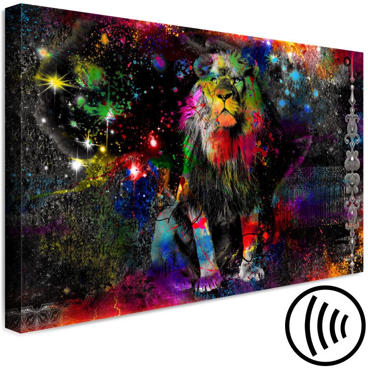 Canvas Art Print Colorful Africa (1-part) wide - abstract colorful lion 128411 additionalImage 6