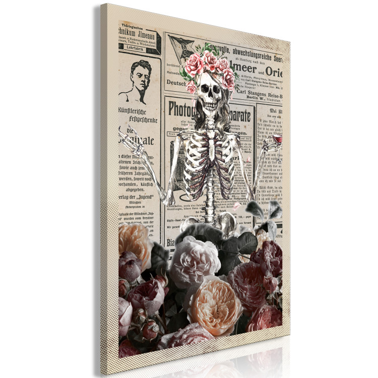 Canvas Print Death and Wine (1-part) vertical - abstract skeleton figure 129111 additionalImage 2