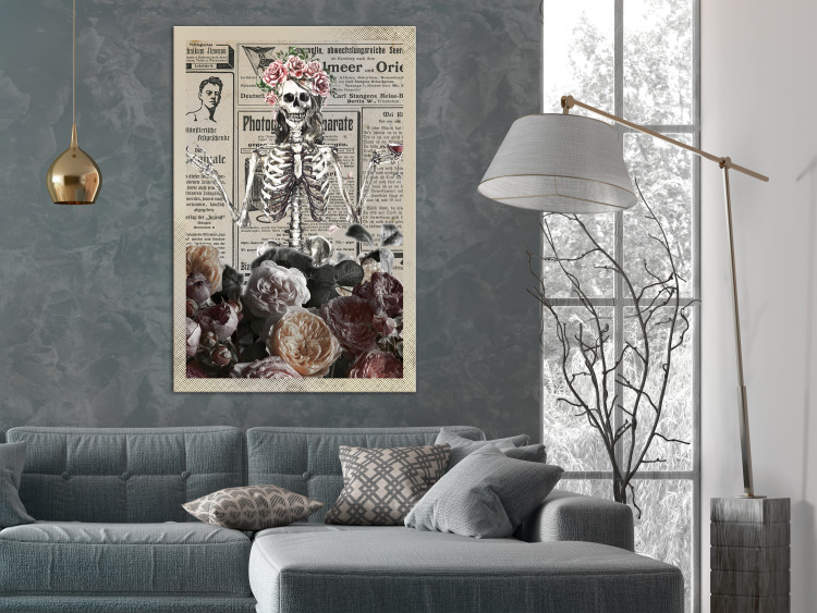 Canvas Print Death and Wine (1-part) vertical - abstract skeleton figure 129111 additionalImage 3