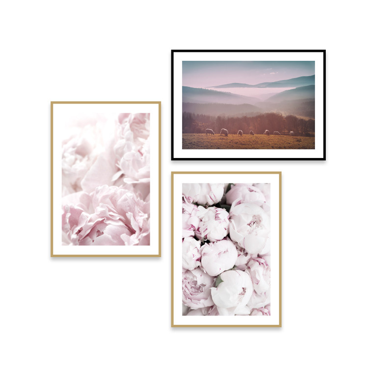 Wall gallery pictures Pink peonies 129311 additionalImage 1