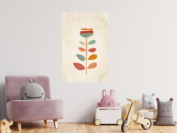 Poster Queen of Flowers - abstract plant created from colorful figures 129911 additionalImage 2
