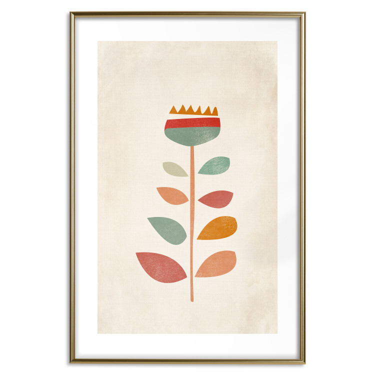 Poster Queen of Flowers - abstract plant created from colorful figures 129911 additionalImage 14