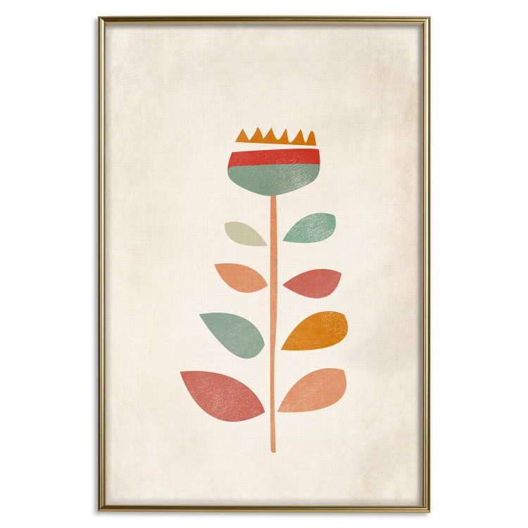 Poster Queen of Flowers - abstract plant created from colorful figures 129911 additionalImage 17
