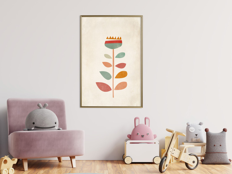 Poster Queen of Flowers - abstract plant created from colorful figures 129911 additionalImage 5