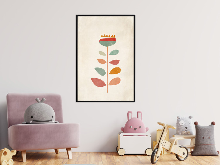 Poster Queen of Flowers - abstract plant created from colorful figures 129911 additionalImage 4