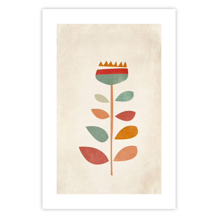 Poster Queen of Flowers - abstract plant created from colorful figures 129911 additionalImage 19