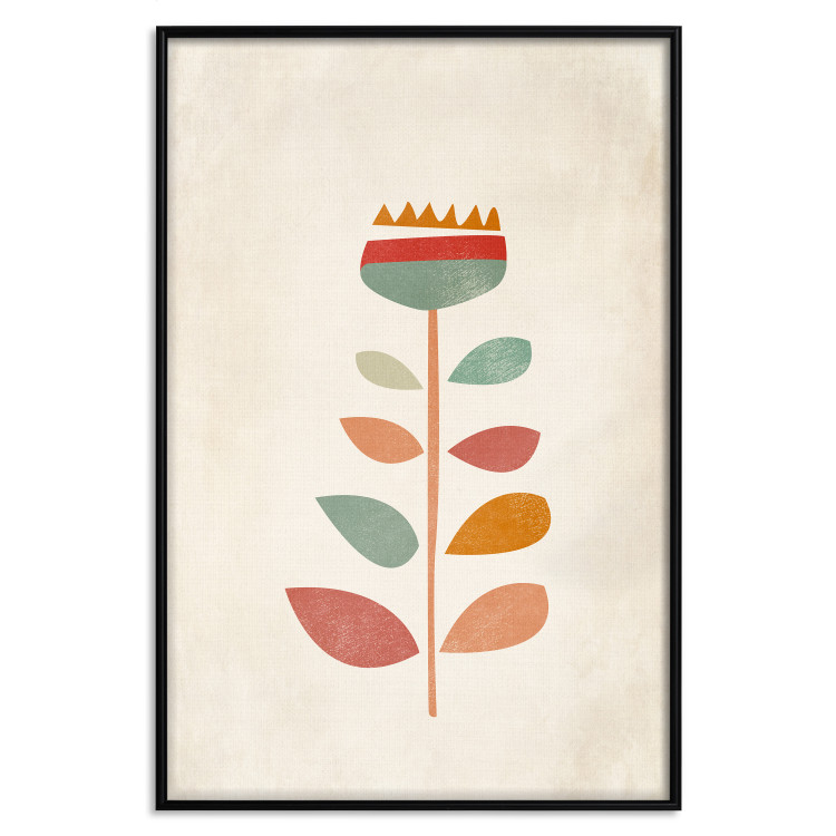 Poster Queen of Flowers - abstract plant created from colorful figures 129911 additionalImage 16