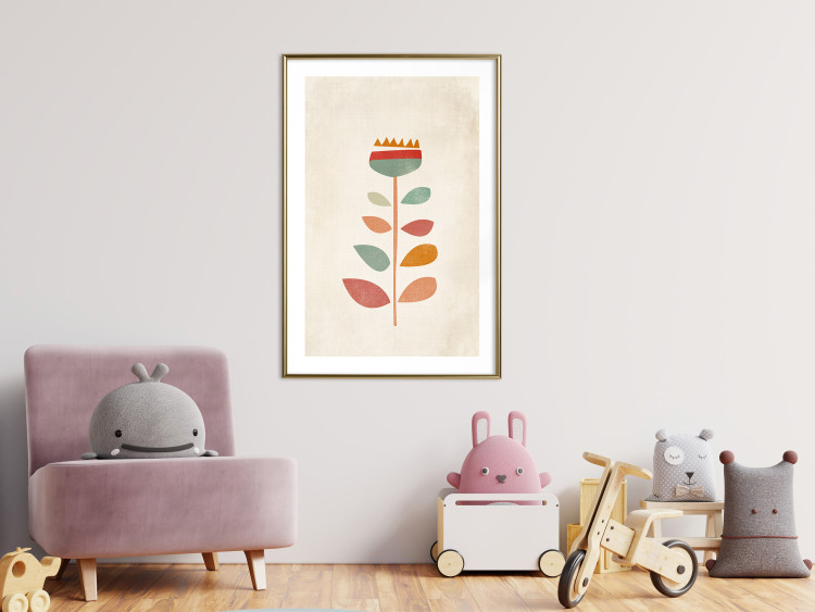 Poster Queen of Flowers - abstract plant created from colorful figures 129911 additionalImage 13
