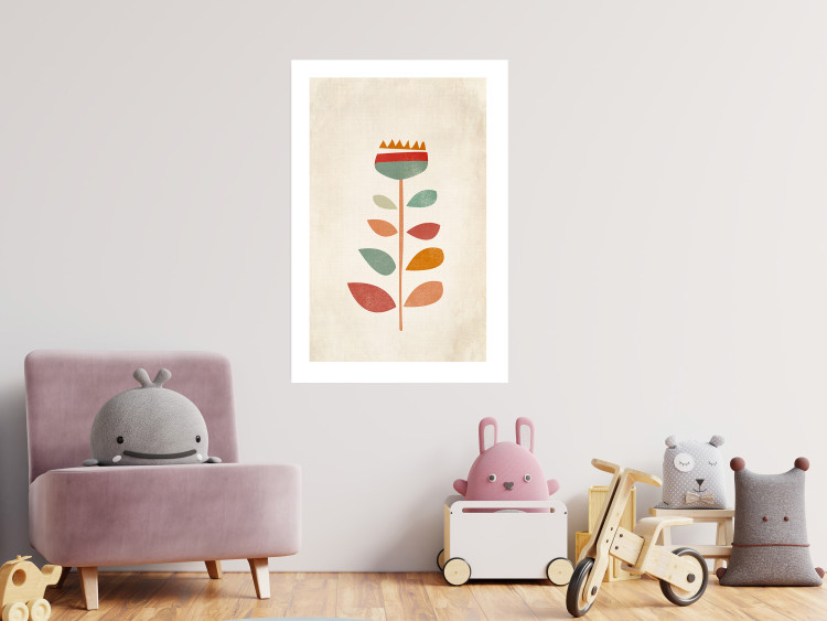 Poster Queen of Flowers - abstract plant created from colorful figures 129911 additionalImage 3