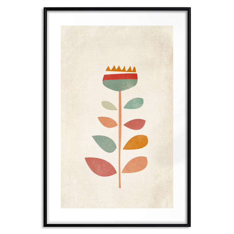 Poster Queen of Flowers - abstract plant created from colorful figures 129911 additionalImage 15