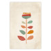 Poster Queen of Flowers - abstract plant created from colorful figures 129911