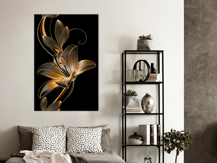 Canvas Lily's Delicacy (1-piece) Vertical - abstract botanical motif 130311 additionalImage 3