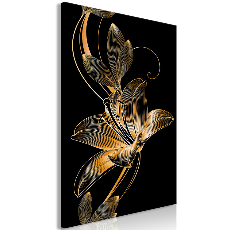Canvas Lily's Delicacy (1-piece) Vertical - abstract botanical motif 130311 additionalImage 2
