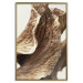 Wall Poster Wind Sculpture - abstract bronze leaves with distinct texture 130511 additionalThumb 17