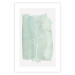 Poster Minty Ginkgo - white line art of a plant with flowers on a mint background 130811 additionalThumb 25