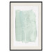 Poster Minty Ginkgo - white line art of a plant with flowers on a mint background 130811 additionalThumb 19