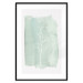 Poster Minty Ginkgo - white line art of a plant with flowers on a mint background 130811 additionalThumb 15