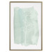 Poster Minty Ginkgo - white line art of a plant with flowers on a mint background 130811 additionalThumb 17
