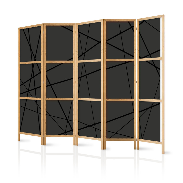 Room Separator Dark Crossroad II (5-piece) - black geometric abstraction 132611 additionalImage 5