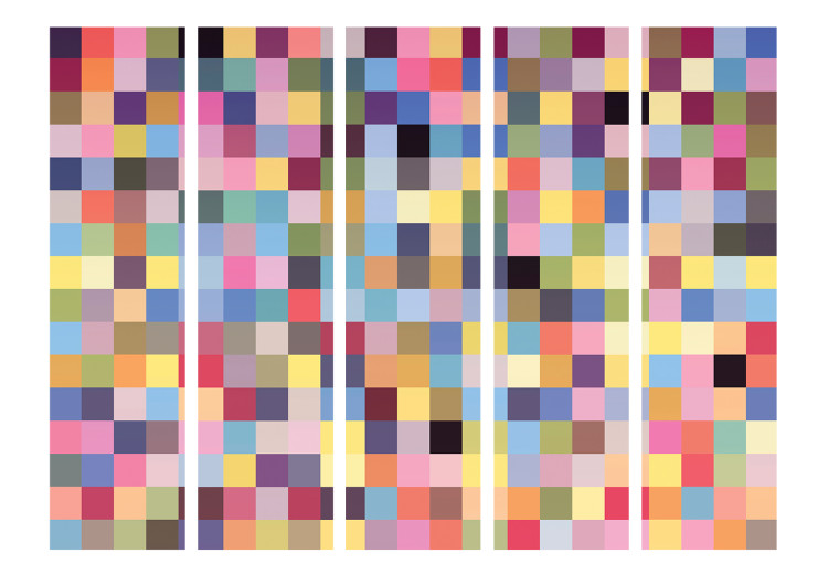 Folding Screen Full Spectrum II (5-piece) - geometric multicolored mosaic 132711 additionalImage 3