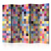 Folding Screen Full Spectrum II (5-piece) - geometric multicolored mosaic 132711