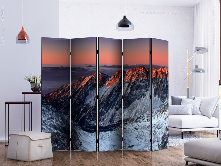 Room Divider Beautiful Sunrise in the Rocky Mountains II (5-piece) - rocks in winter 133111 additionalImage 2