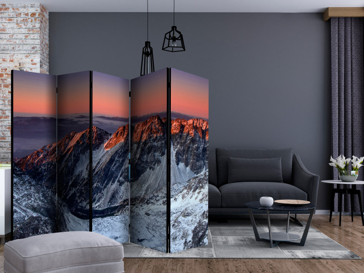 Room Divider Beautiful Sunrise in the Rocky Mountains II (5-piece) - rocks in winter 133111 additionalImage 4