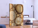 Folding Screen Wood Layers (3-piece) - wooden composition in brown pattern 133211 additionalThumb 2