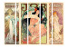 Room Divider Alphonse Mucha: Women II (5-piece) - colorful pattern with inscriptions 133311 additionalThumb 3