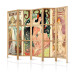 Room Divider Alphonse Mucha: Women II (5-piece) - colorful pattern with inscriptions 133311 additionalThumb 5