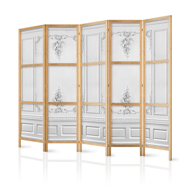 Folding Screen Palace Wall II (5-piece) - elegant gray background in ornaments 133411 additionalImage 5