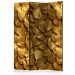 Folding Screen Golden Leaves - luxurious plant composition created from golden leaves 133811