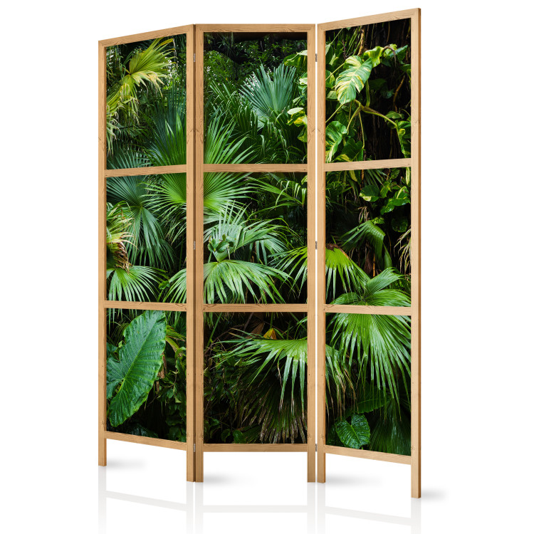 Room Divider Sunny Jungle (3-piece) - green leaves of tropical plants 134311 additionalImage 5
