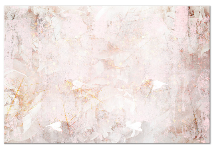 Canvas Print Creamy fog - Abstraction with blurry pink and white with gold elements 135111