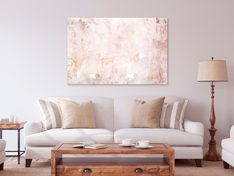 Canvas Print Creamy fog - Abstraction with blurry pink and white with gold elements 135111 additionalImage 3