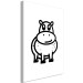 Canvas Print Hippo - black and white drawing image of a smiling hippo 135211 additionalThumb 2