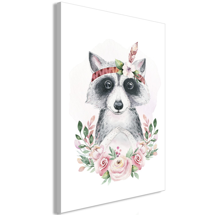 Canvas Art Print Raccoon with headband - Colorful graphics with animals for children 135711 additionalImage 2