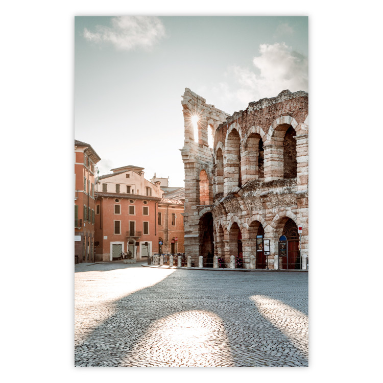 Wall Poster Colosseum Ruins - sunny landscape of historic Italian architecture 135911
