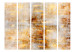 Room Divider Screen Golden Expression II (5-piece) - Abstract with worn texture 136111 additionalThumb 3