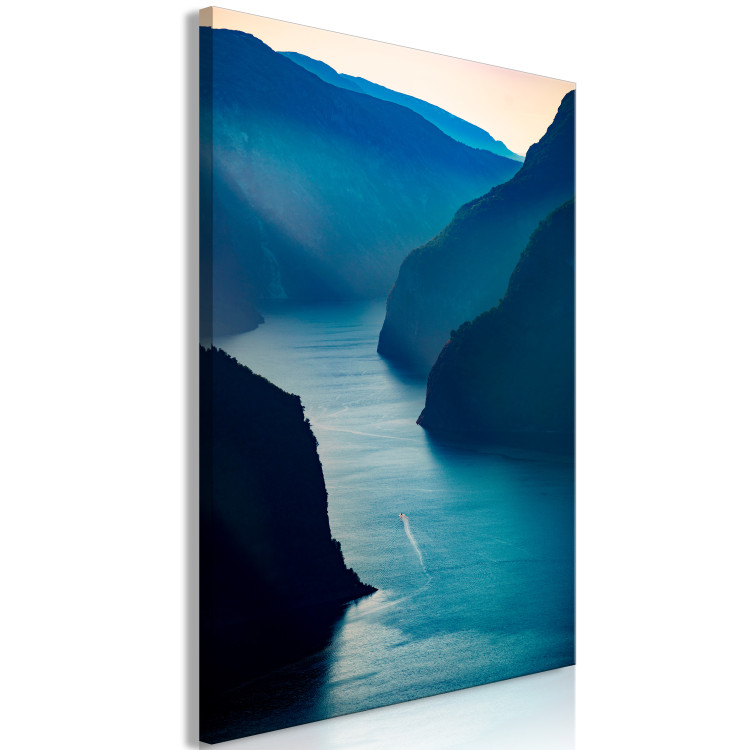 Canvas Aurlandsfjord (1-piece) Vertical - blue landscape amidst mountains 138711 additionalImage 2