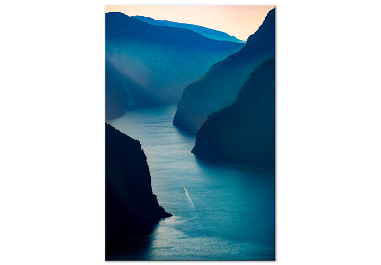 Canvas Aurlandsfjord (1-piece) Vertical - blue landscape amidst mountains 138711