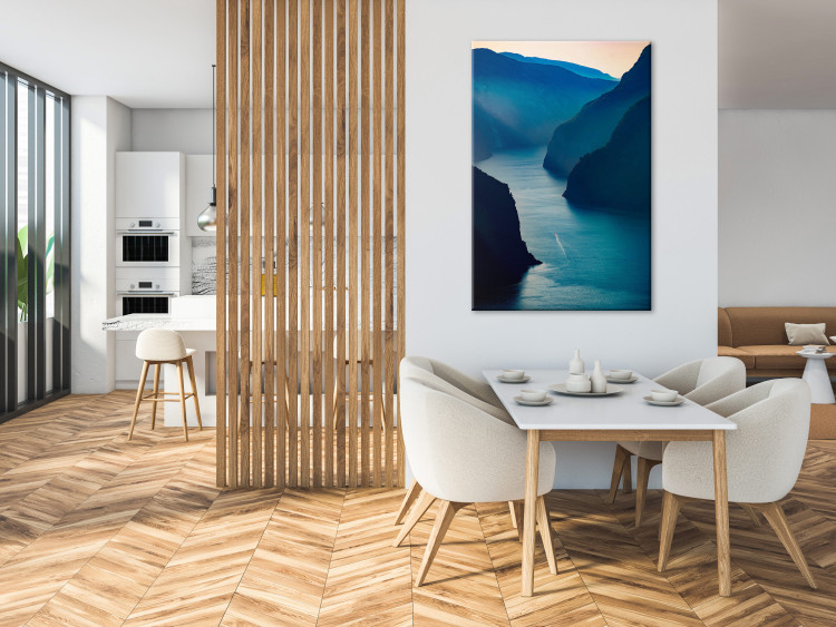 Canvas Aurlandsfjord (1-piece) Vertical - blue landscape amidst mountains 138711 additionalImage 3