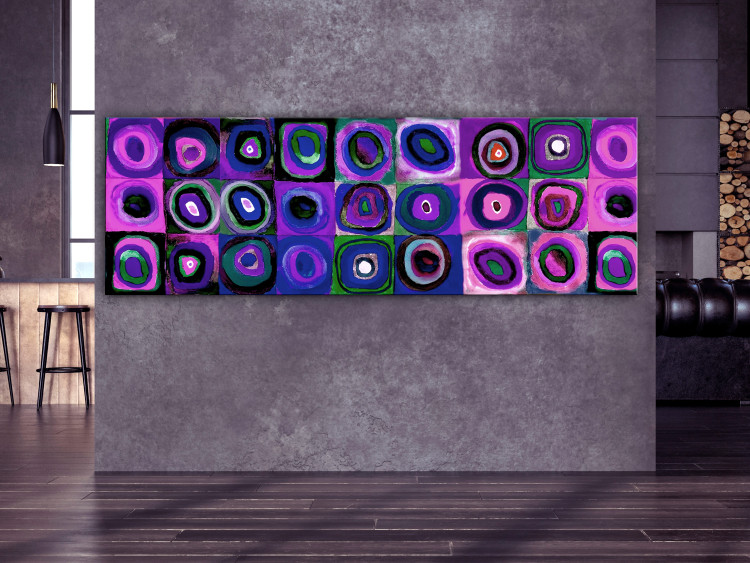 Canvas Art Print Vasyl's Purple Circles (1-piece) Narrow - modern abstraction 142411 additionalImage 3