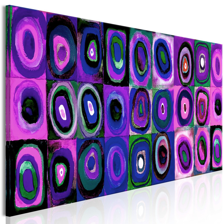 Canvas Art Print Vasyl's Purple Circles (1-piece) Narrow - modern abstraction 142411 additionalImage 2