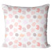Decorative Microfiber Pillow Mysterious shapes - pink and purple themes on a light background cushions 147011