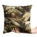 Decorative Velor Pillow Leafy thickets - a graphic floral pattern in brass tones 147111 additionalThumb 2