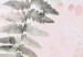 Round Canvas Pink Climbing Flowers - Roses and Ferns Painted With Watercolors 148911 additionalThumb 2