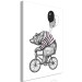 Canvas Print Bear on a Bicycle - Black and White Funny Drawing for Children 149811 additionalThumb 2